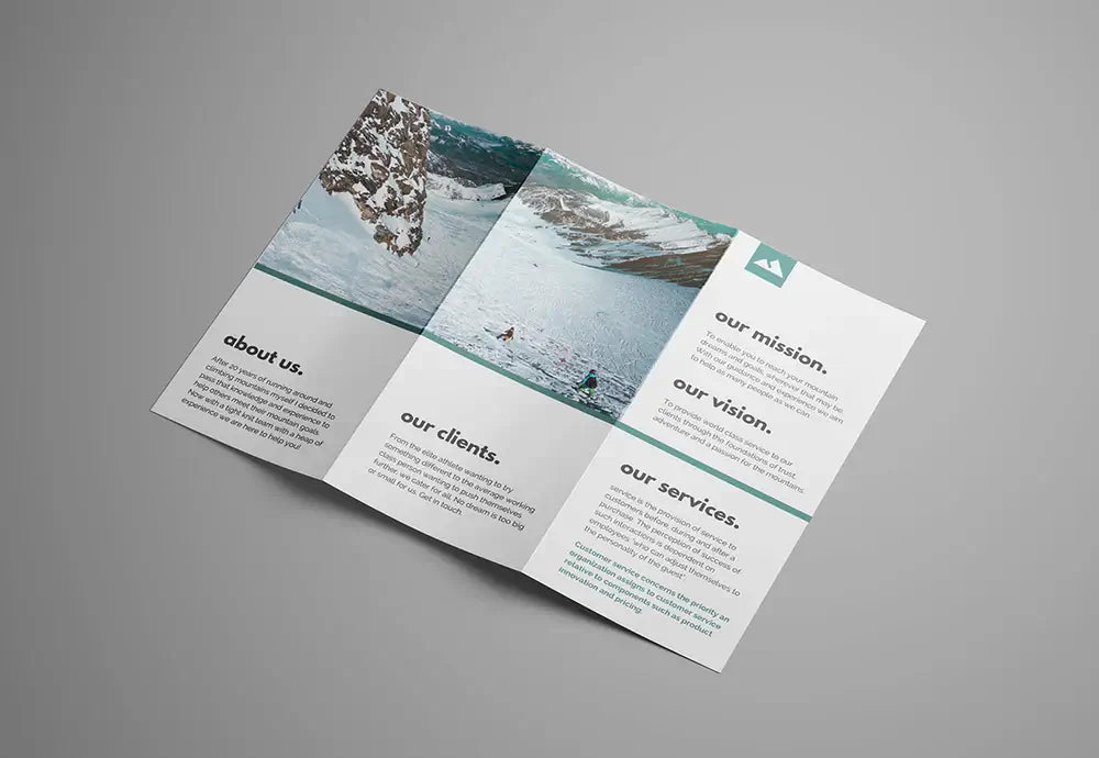 A4 Tri-Fold Gloss Paper Prints (Menus, Programs,etc.)